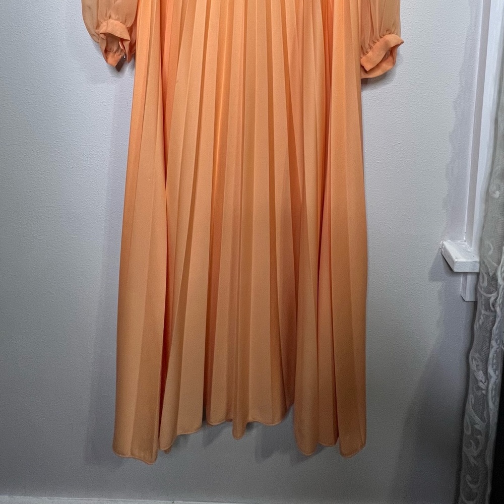 Miss Rubette Vintage Cape dress Formal peach orange - Picture 2 of 15